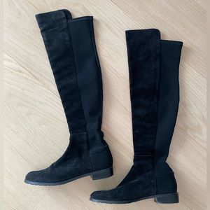 Stuart Weitzman Classic 5050 OTK Boots ✨ Black Suede